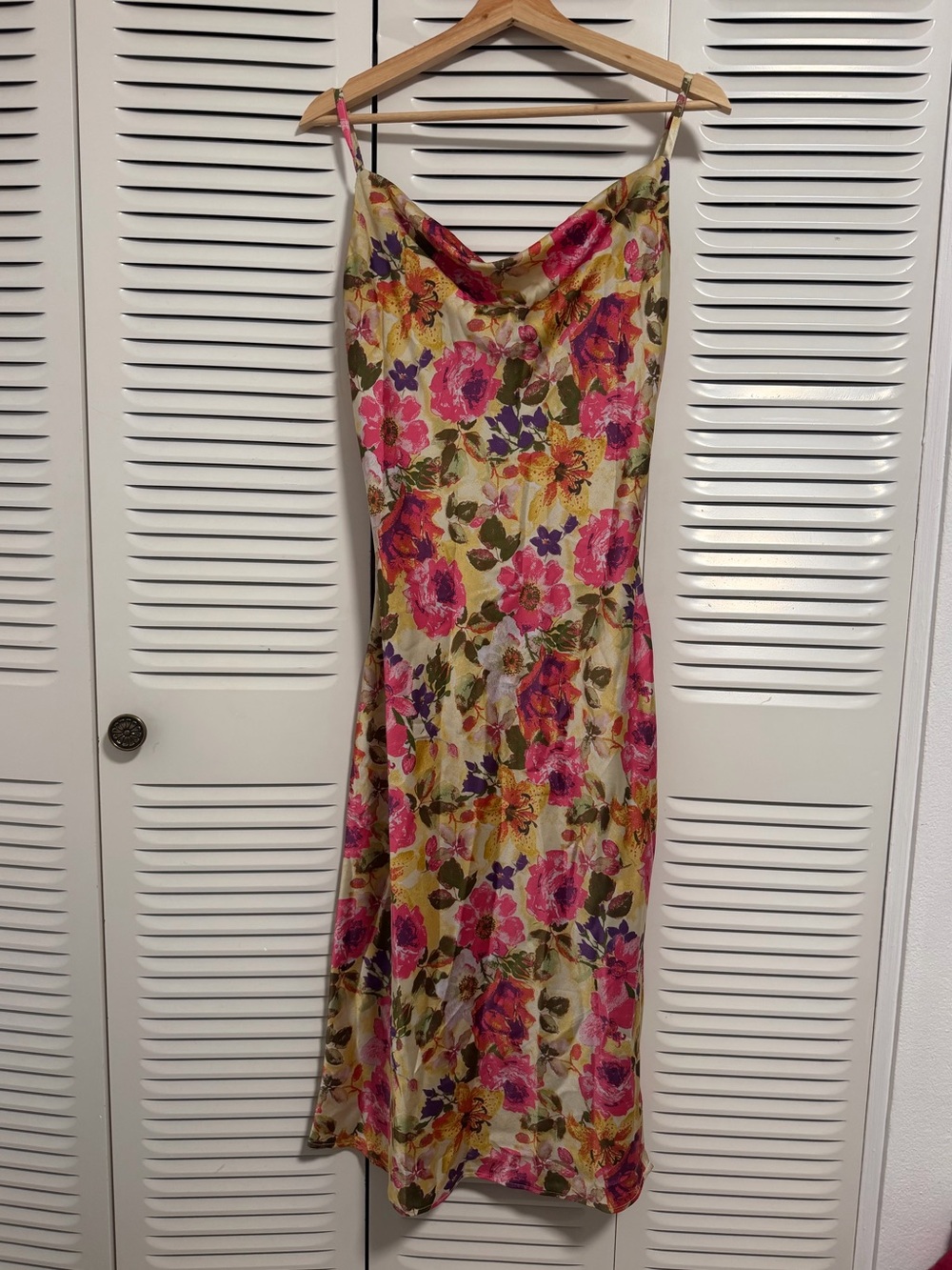 Inspired Hearts Floral Slip Midi Dress in Pink & Cream - Picture 2 of 6